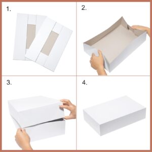 Mefleet 12x12x4 Inches Large Gift Boxes with Lids 10 Pack Extra Deep Square Boxes Shirt Boxes Clothes Scarf Box for Christmas Presents, Holidays, Birthday, Wedding Gift Wrapping White