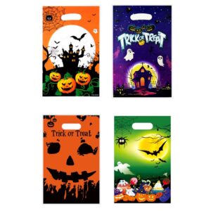 40 pcs halloween treat bags with handles,halloween goodie bags treat bags for kids, halloween plastic candy goody gift bags for halloween party decorations supplies favors