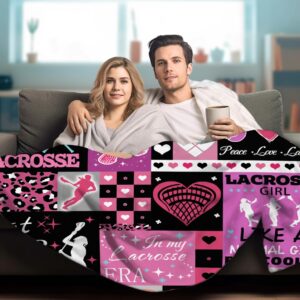 PEWETON Lacrosse Blanket Lacrosse Blankets and Throws for Boys Girls Funny Lacrosse Blanket Gifts for Lacrosse Team Lacrosse Lovers Bed Bedding Couch Sofa for All Season 50"X40"