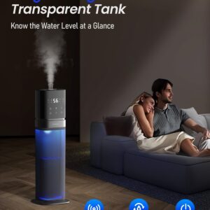 AILINKE Smart Humidifier Large Room, 2.1Gal/8L Humidifiers for Bedroom with Extended Tube&Night Light, Whole House Cool Mist Humidifiers 1000 sq.ft., WIFI App&Voice Control, School/Office/Warehouse