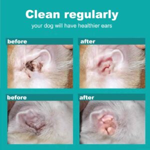 Rnlrclrl Ear Finger Wipes for Dogs & Cats,Dog Ear Cleaner Wipes Gently Remove Ear Wax, Debris, Natural Ingredients & Fresh Coconut Scent - 50 Count