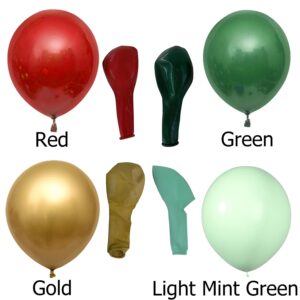 Christmas Balloon Garland Arch Kit Red Green Gold White 144 pcs 12" 10" 5" Latex Balloons Candy Cane Balloons for Kids Xmas New Year Birthday Holiday Party Indoor Outdoor Decorations Supplies