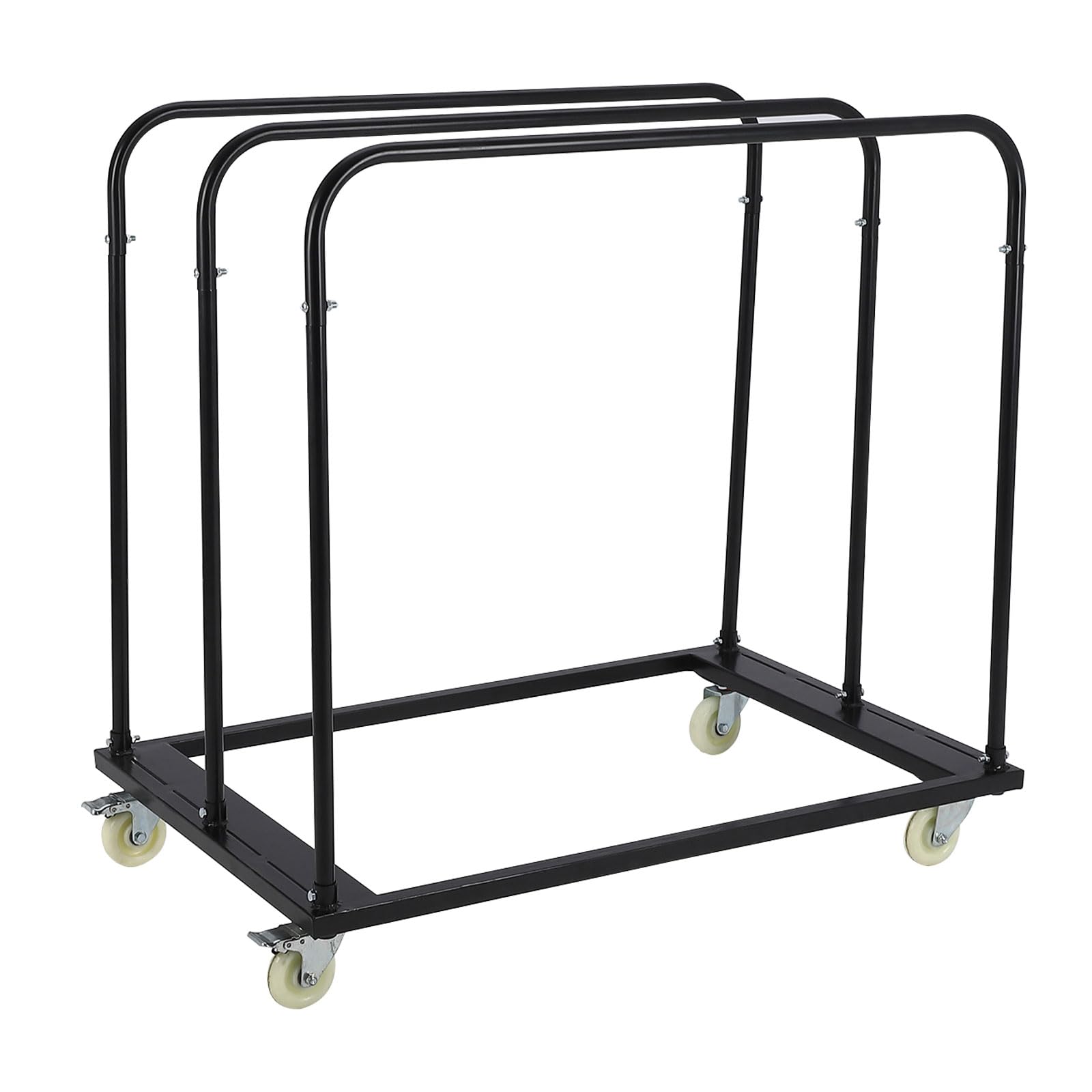 Folding Table Cart, 1800 LBS Panel Dolly Cart with 5" Swivel Wheels, Black Desk Trolley, Heavy-Duty Drywall Sheet Cart for Garage, Home, Warehouse,10 Table Capacity