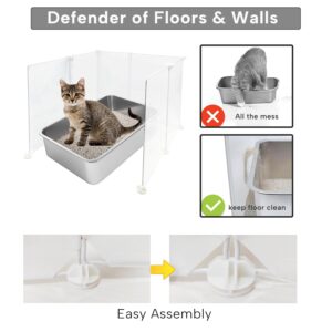 KEYIDE High Wall Cat Litter Box Splash Guard, DIY Cat Litter Pan Siding Kitten Litter Tray Pee Shield Dog Scatter Barrier, 24L x 19W x 16H Keep Floor Clean