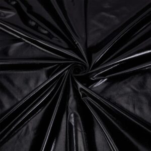 ph pandahall 1 yard black metallic foil fabric 59 inch wide stretch shiny fabrics foil spandex fabric for halloween diy sewing crafting event decoration cosplay costumes package christmas