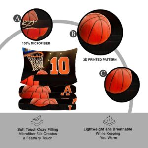 Custom Basketball Hoop Art Bedding Set, Basketball Comforter Set Twin Full Queen King, Basketball Comforter Set Twin Ultra-soft Quilt for Bedprinted Basketball Bedspread Basketball Bedroom Decor