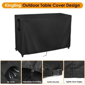 Kingling Outdoor Table Cover for Console Table, 48 Inch Waterproof Rectangular Patio Table Covers for Coffee Table/Bar Table/Prep Table, Outdoor Furniture Cover - 48"L x16"W x30"H