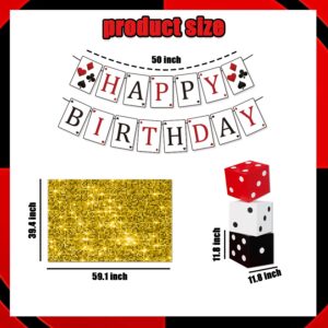 Casino Theme Party Decorations 132pcs Casino Party Decorations Casino Night Decorations Casino Birthday Decorations Casino Decorations includes Banner Balloon Box Backdrop Cake Decorations Tablecloth