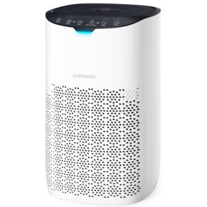 pomoron air purifiers for home large room up to 3500ft² with air quality sensor&auto mode, uv, efficient hepa air purifiers filter 99.97% of pollen allergies smoke dust pet dander for bedroom, mj003hd