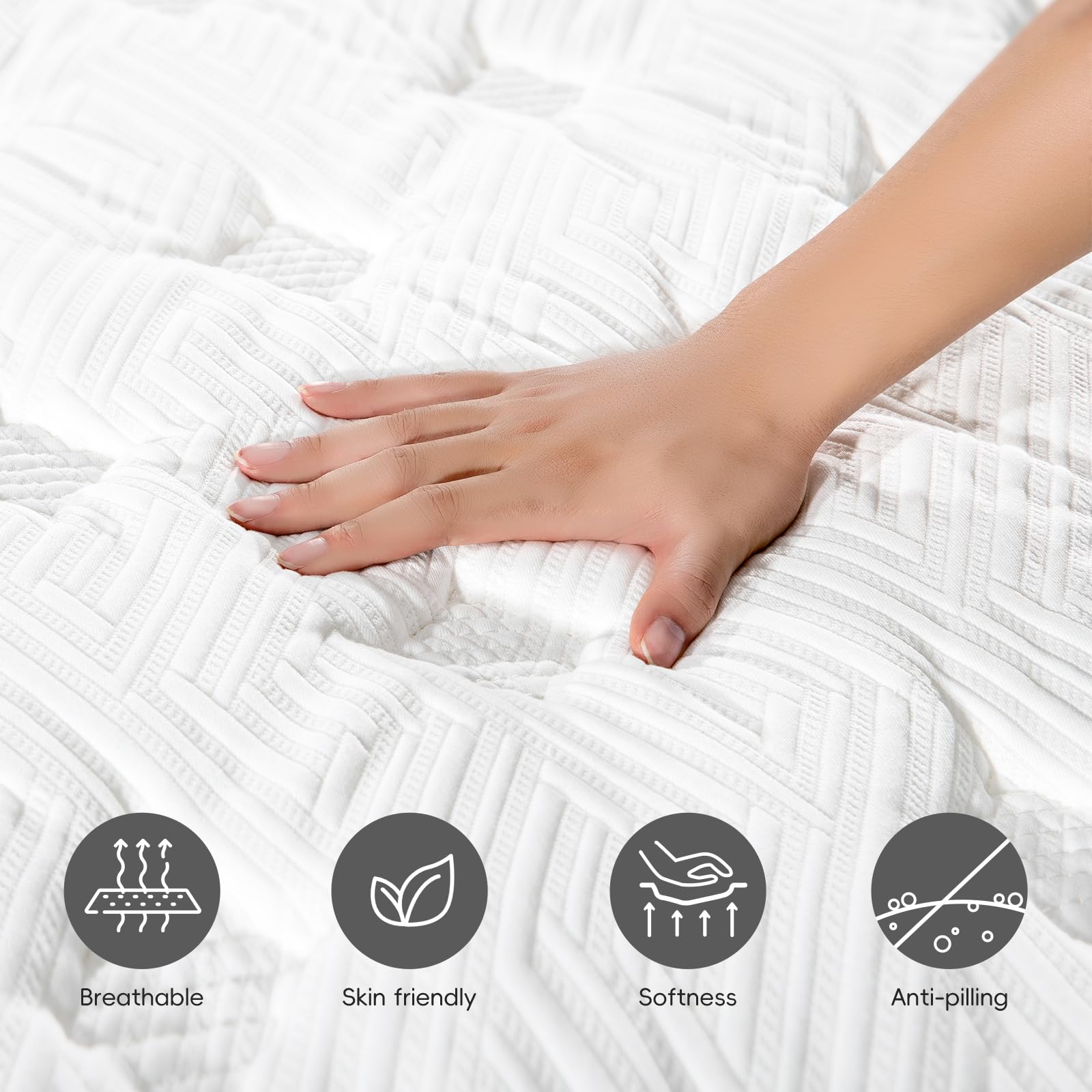 COOLMI Full Size Mattress - 12 Inch Memory Foam Mattresses, Medium Firm Feel, Zoned Pressure Relief, Fiberglass Free, Certified Safe Foams & Fabric