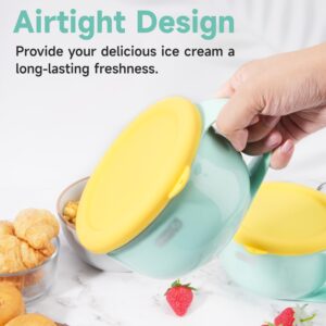 PUREKRA 2PCs Silicone Lids for Dash My Mug Ice Cream Maker, Silicone Bowl Covers for Dash Ice Cream Maker Mug, Ice Cream Storage Lids, Food-grade, Reusable, Freezer Dishwasher Safe (Bowl NOT Included)