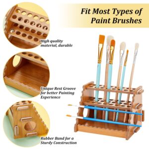 AHANDMAKER Paint Brush Holder Calligraphy Brush Holder for 40 Brushes Desk Stand Paint Brush Holder Drying Stand Paintbrushes, Makeup Cosmetic Brushes, Pencils, Pens