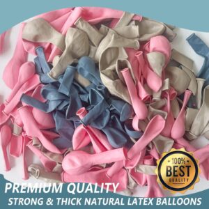 170PCS Boho Baby Shower Gender Reveal Party Decorations Supplies, Different Sizes 18/12/5 inch Boho Gender Reveal Baby Shower Dusty Pink and Blue Sand White Nude Balloons Balloon Garland Arch Kit