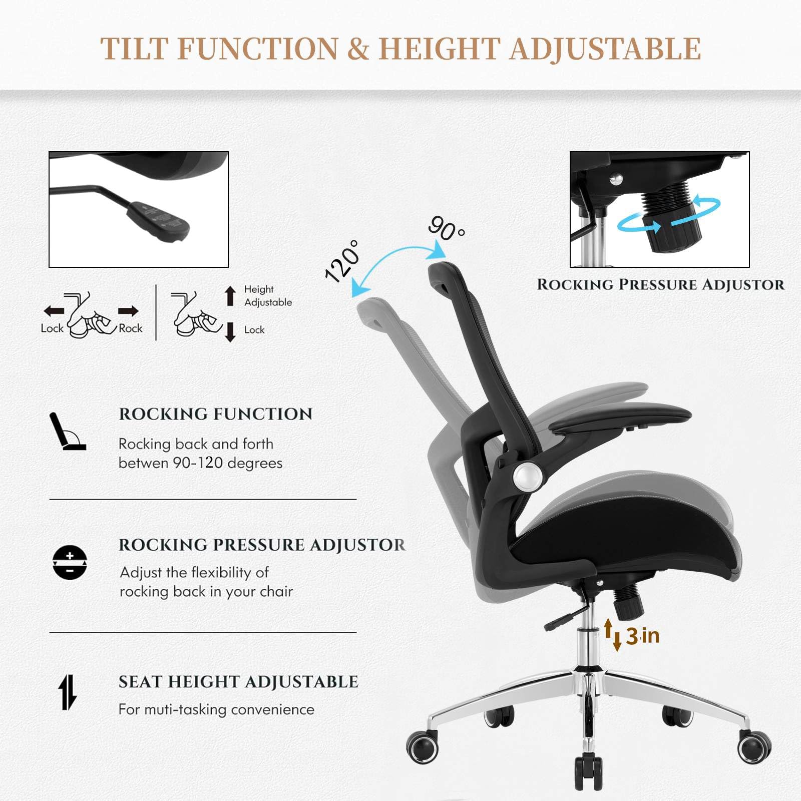 OLYFING Big and Tall Office Chair 400lbs, Heavy Duty Ergonomic Computer Desk Chair, Leather Office Desk Chair for Heavy People with Wide 3D Modeling Foam Seat, Adjustable Lumbar Support and Arms