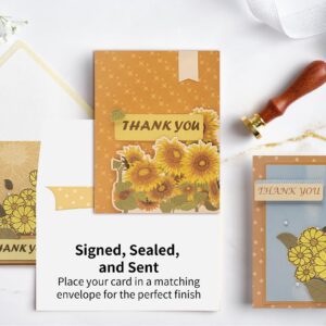 CREATIVETREES Card Making Kits DIY Blank Cards Sunflower Thank You Cards with Envelopes 9 Sets, Note Greeting Cards Set, Greeting Cards for All Occasions