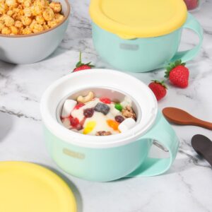 PUREKRA 2PCs Silicone Lids for Dash My Mug Ice Cream Maker, Silicone Bowl Covers for Dash Ice Cream Maker Mug, Ice Cream Storage Lids, Food-grade, Reusable, Freezer Dishwasher Safe (Bowl NOT Included)