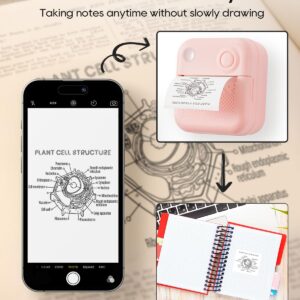 Print Pods Mini Thermal Printer Inkless Sticker Maker, Tiny Pocket Printer Machine for Phone, Wireless Bluetooth Portable Printers for Printing Sticky Note Label Receipt for Home Office School Purple