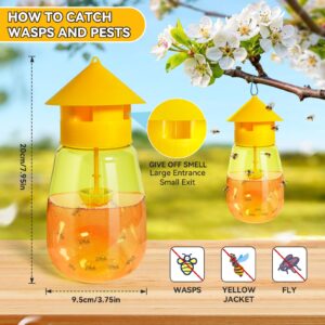 ITISBLTN 2 Packs Wasp Trap – Extra Large Yellow Jacket Trap Reusable Outdoor Hanging Ground Bee Wasps Killer Traps for Outside Garden, Patio, Backyard, Camping