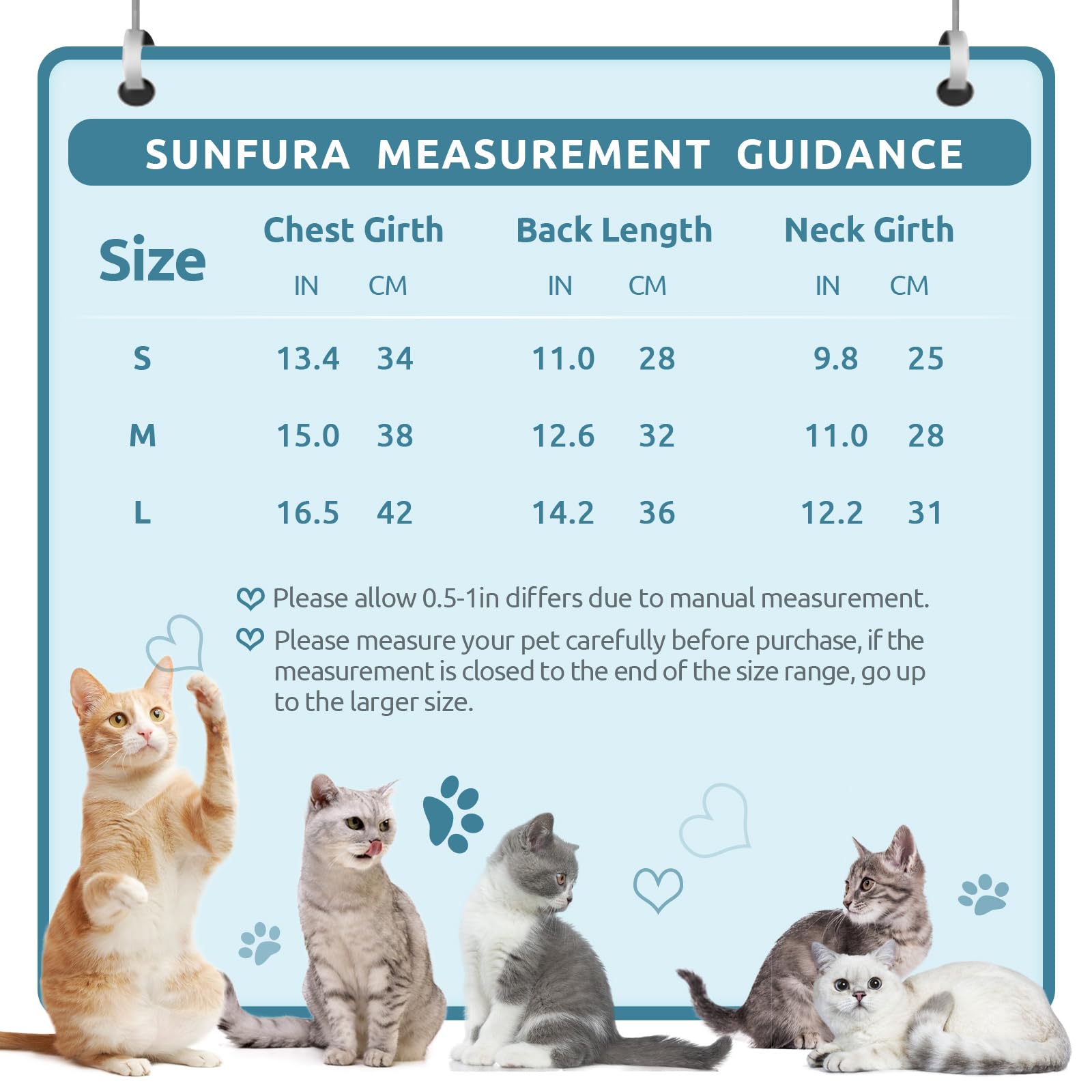 SUNFURA Cat Recovery Suit Full Body Suit, Cat Surgery Recovery Suit Female Kitten Onesie for Cats Anti-Licking, Pet Surgical Recovery Suit with Sleeves, Cat Spay Recovery Suit Male Neuter Grey-Blue L