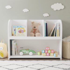 Matalde Kids Bookcase with 4 Compartments, Storage Book Shelf, Storage Display, Rack,Toy Organizer for Children's Room, Playroom, Nursery Furniture,Youth, Kids,Baby Furniture MDF White 27.78LBS