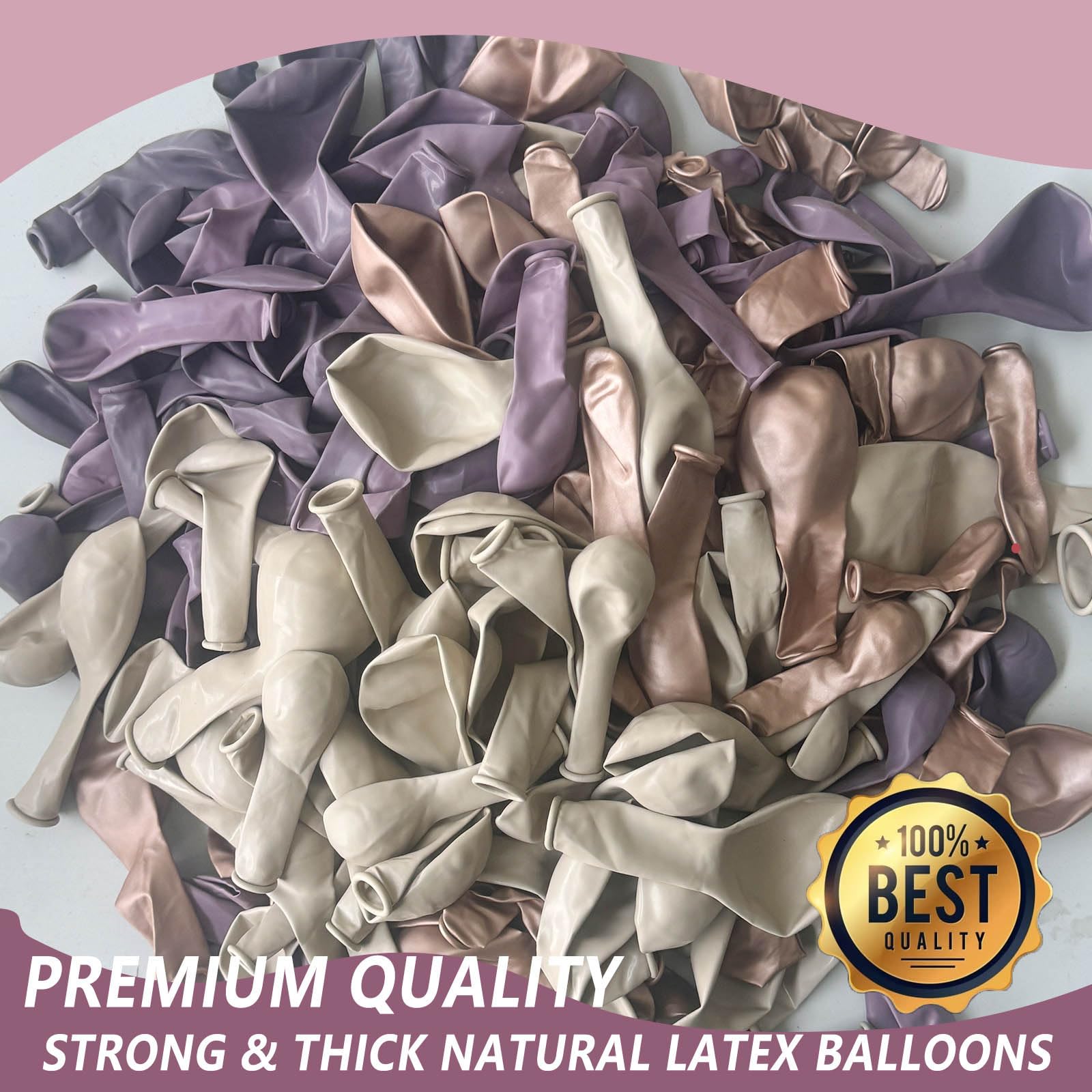 155PCS Boho Dusty Purple Lavender Sand White Nude Gold Balloons Balloon Garland Arch Kit, Boho Gender Reveal Wedding Birthday Bridal Baby Shower Balloons Balloon Garland Arch Kit Party Decorations