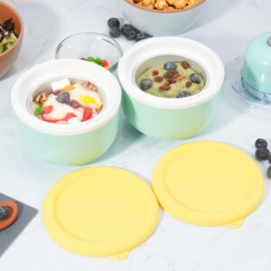 PUREKRA 2PCs Silicone Lids for Dash My Mug Ice Cream Maker, Silicone Bowl Covers for Dash Ice Cream Maker Mug, Ice Cream Storage Lids, Food-grade, Reusable, Freezer Dishwasher Safe (Bowl NOT Included)