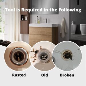 Tub Drain Removal Extractor Tool Remove The 1.5 inch Old, Broken, Stubborn and Rusted Drain Tub Bathtub Removers（ 05255 1.5" ）