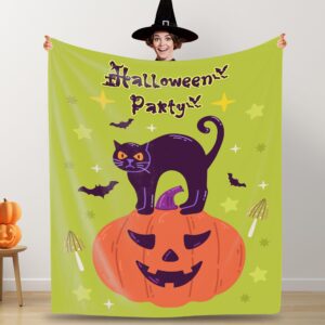 personalized halloween blanket with name, custom cute pumpkin ghost throw blanket gift for kids soft flannel utilize fall decor decor couch bed sofa cultivate cozy home