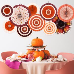 Thanksgiving Party Supplies Kit with Fall Party Decorations - Includes Elegant Autumn-Themed Paper Fans for Memorable Thanksgiving Decorations