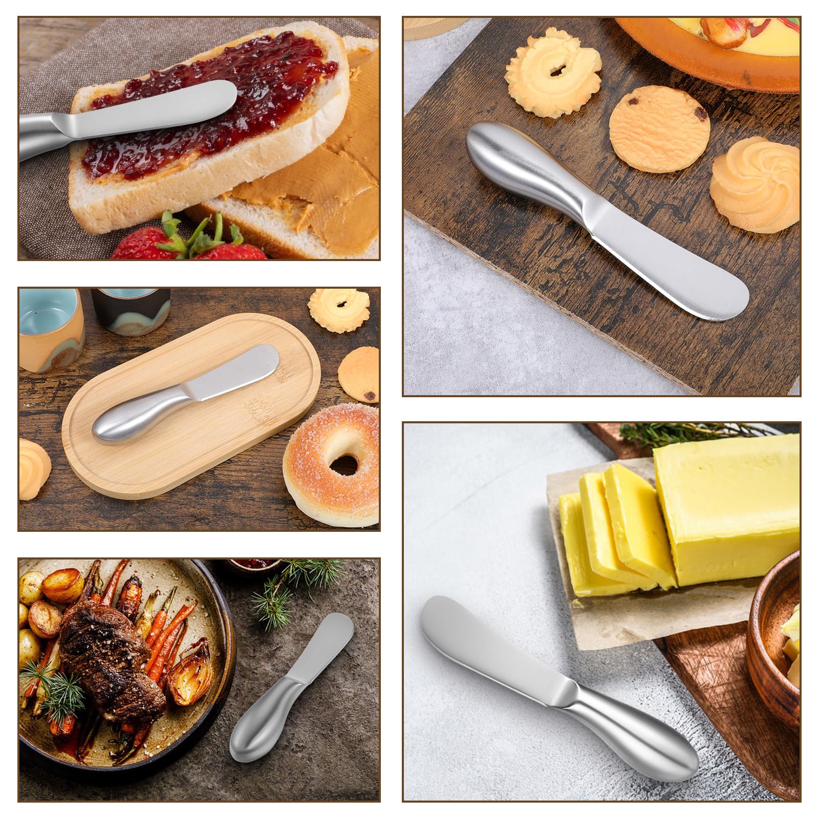 2 Pieces Butter Spreader Knives, Stainless Steel Butter Knife, Multipurpose Cheese Spreader Knives, Cheese Knives Butter Knife Spreader for Cheese Cold Butter Jam Pastry making Charcuterie Utensils