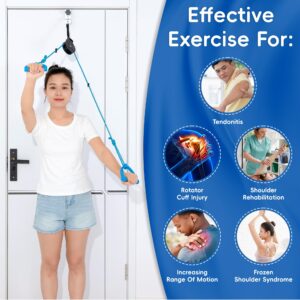 Fanwer Shoulder Pulley for Physical Therapy, Pulleys for Shoulder Rehab Over Door, Shoulder Pulley Over The Door Physical Therapy, Door Pulley with Fixed Metal Bracket