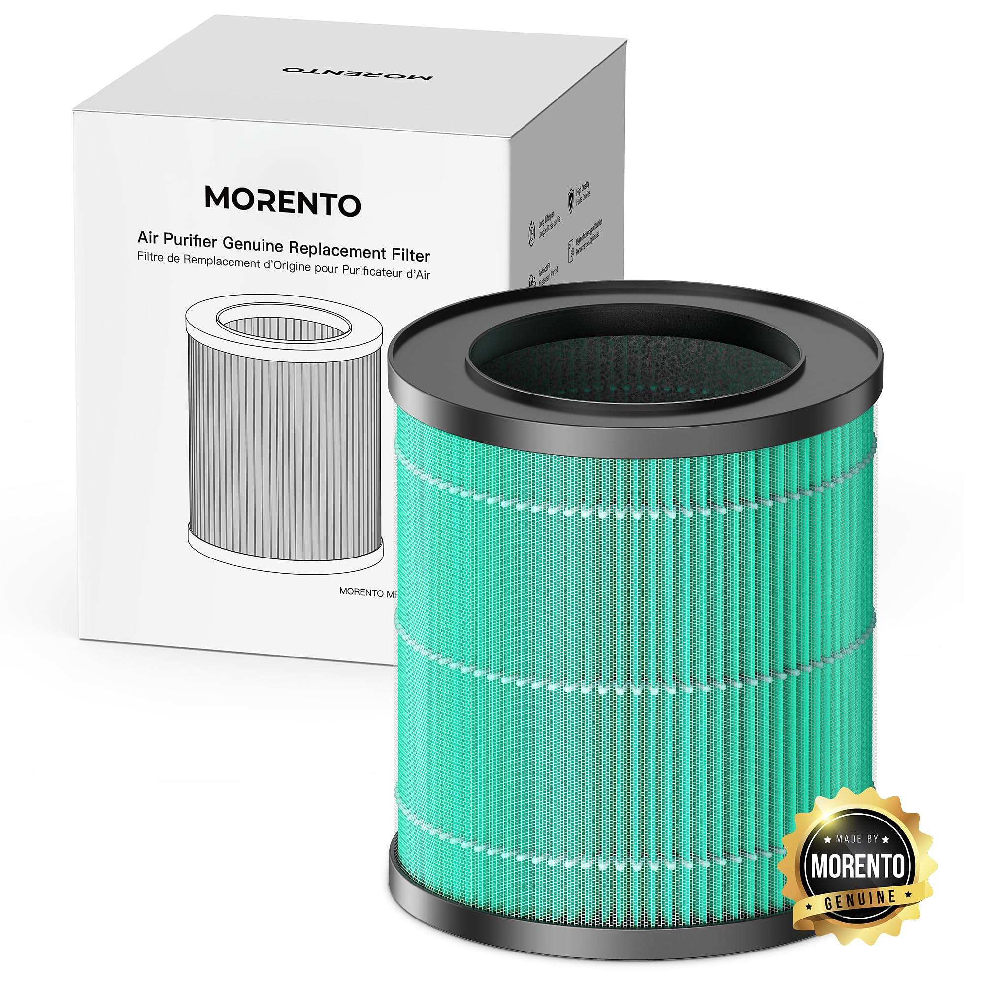 MORENTO 1 Pack MR2566 Genuine Air Purifier Replacement Filter for MR2566 Air Purifier, Pet Dander Version