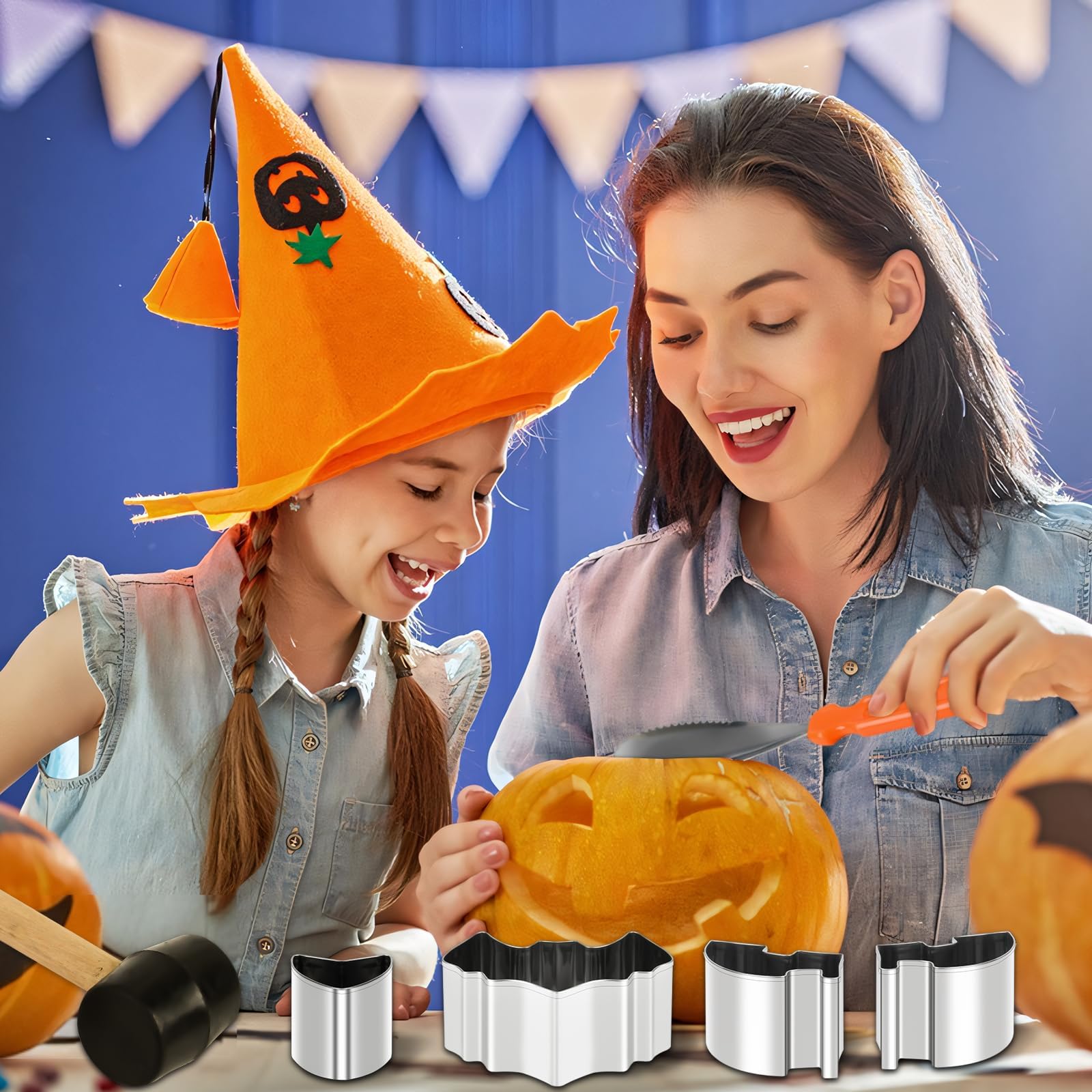 Findful 18 pcs Halloween pumpkin carving set, Professional Heavy Duty Carving Set, Halloween pumpkin carving tools, pumpkin carving knife Suitable for children and adults, Ease of holding Ease of use