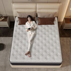 COOLMI Full Size Mattress - 12 Inch Memory Foam Mattresses, Medium Firm Feel, Zoned Pressure Relief, Fiberglass Free, Certified Safe Foams & Fabric