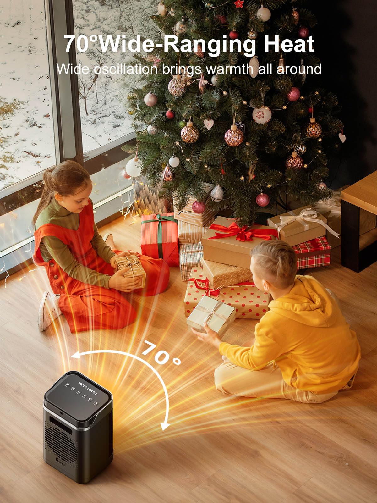 Homairate Small Space Heater, Portable Electric Heater with Remote,Thermostat, 4 Modes,70° Oscillation, 12H Timer, 1500W Fast Heating Ceramic Room for Home Bedroom, Office