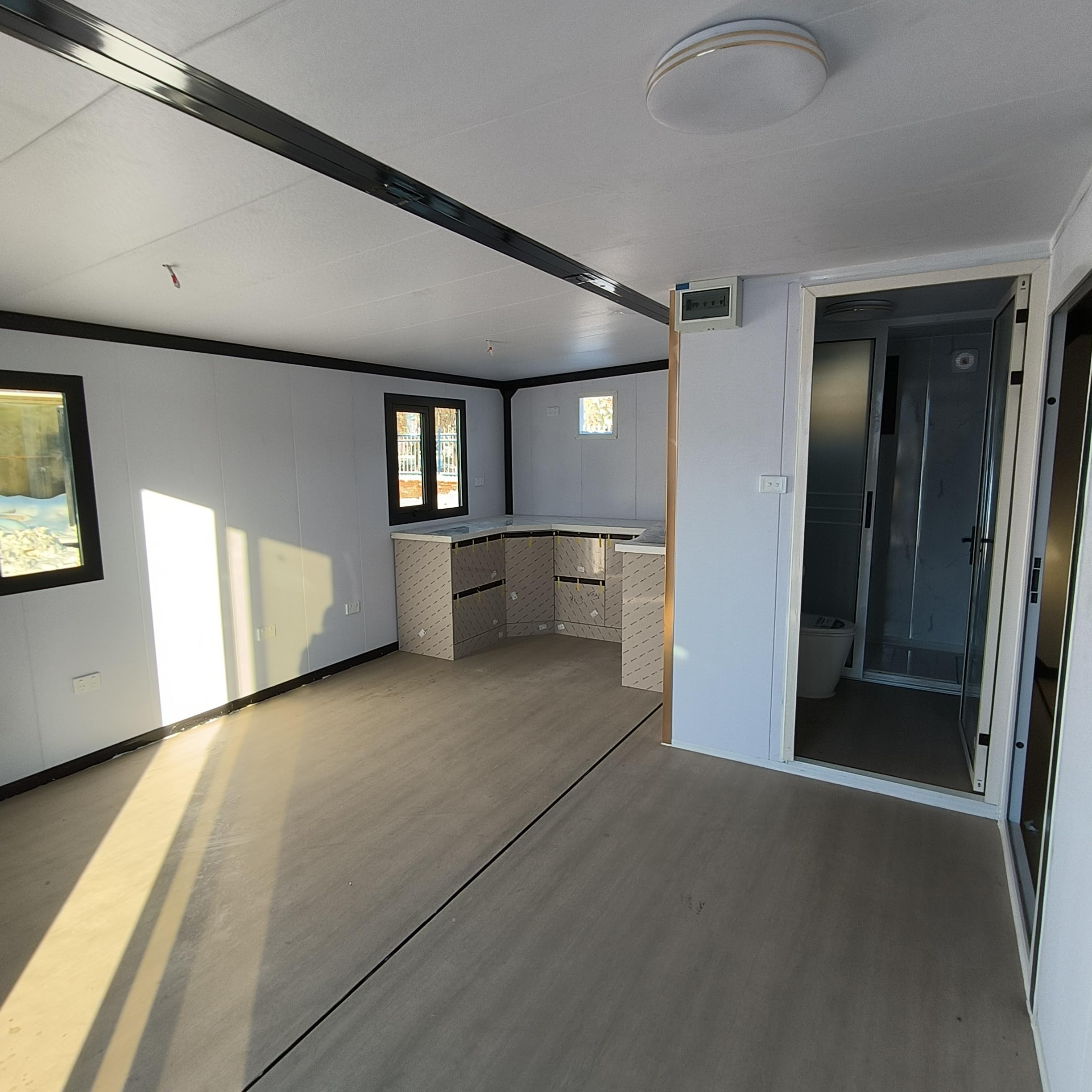 Container Tiny Home - Luxury Foldable 3 Bedroom Tiny House for Living | Modern Extended Mobile Cabin Home with Kitchen and Bathroom | Waterproof, Customizable Space Design in 20ft, 30ft,Options