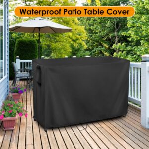 Kingling Outdoor Table Cover for Console Table, 48 Inch Waterproof Rectangular Patio Table Covers for Coffee Table/Bar Table/Prep Table, Outdoor Furniture Cover - 48"L x16"W x30"H