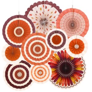 thanksgiving party supplies kit with fall party decorations - includes elegant autumn-themed paper fans for memorable thanksgiving decorations