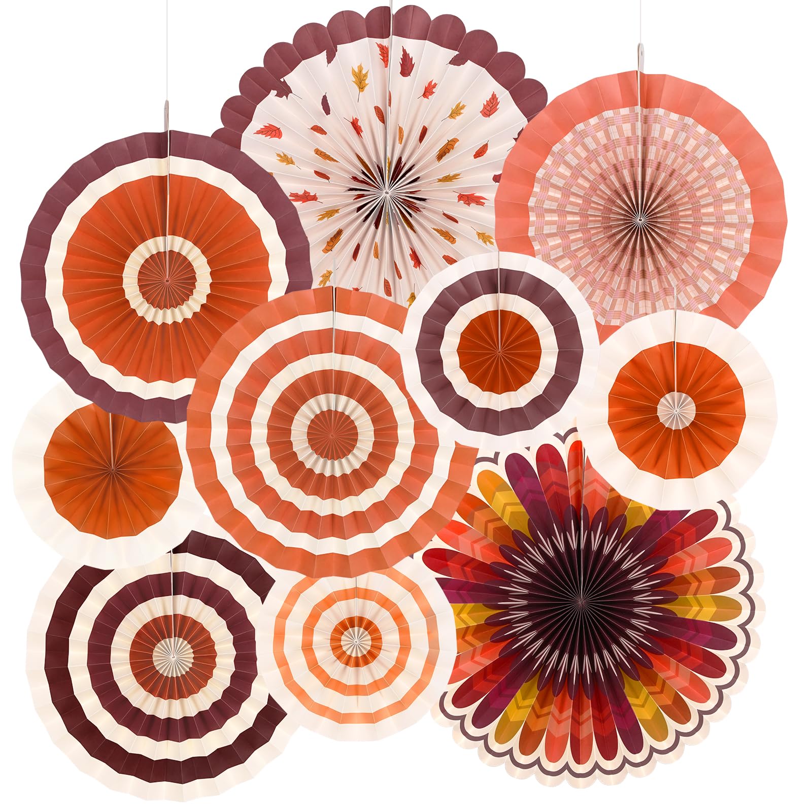 Thanksgiving Party Supplies Kit with Fall Party Decorations - Includes Elegant Autumn-Themed Paper Fans for Memorable Thanksgiving Decorations