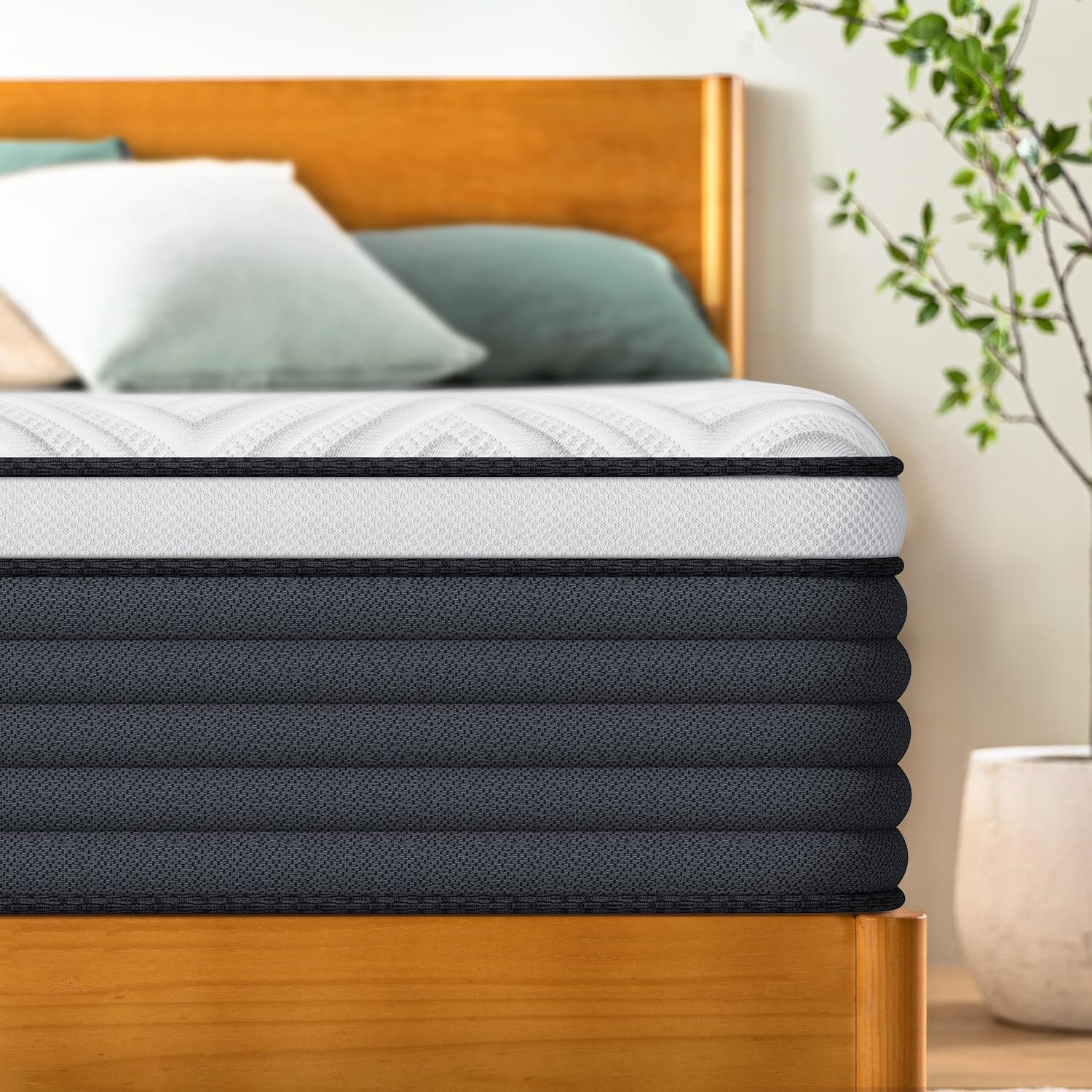 COOLMI Full Size Mattress - 12 Inch Memory Foam Mattresses, Medium Firm Feel, Zoned Pressure Relief, Fiberglass Free, Certified Safe Foams & Fabric