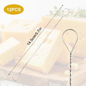 Thinp 12 Pcs Cheese Slicer Wire,5.7 Inch Cheese Cutter Wire Stainless Steel Cheese Cutter Wire Cheese Slicer Wire Replacement Cheese Wire Knife Kit for Slicing Block Cheeses Butter