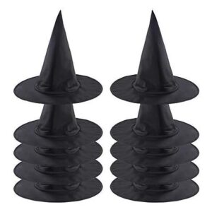 AAFEEN 12pack Black Halloween Witch Hats - Hanging Witch Hats Halloween Decor Witches Costume Accessory for Halloween Party Favor