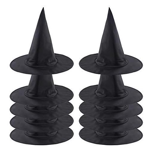 AAFEEN 12pack Black Halloween Witch Hats - Hanging Witch Hats Halloween Decor Witches Costume Accessory for Halloween Party Favor