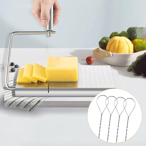 Thinp 12 Pcs Cheese Slicer Wire,5.7 Inch Cheese Cutter Wire Stainless Steel Cheese Cutter Wire Cheese Slicer Wire Replacement Cheese Wire Knife Kit for Slicing Block Cheeses Butter