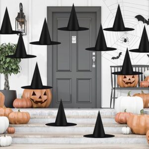 AAFEEN 12pack Black Halloween Witch Hats - Hanging Witch Hats Halloween Decor Witches Costume Accessory for Halloween Party Favor