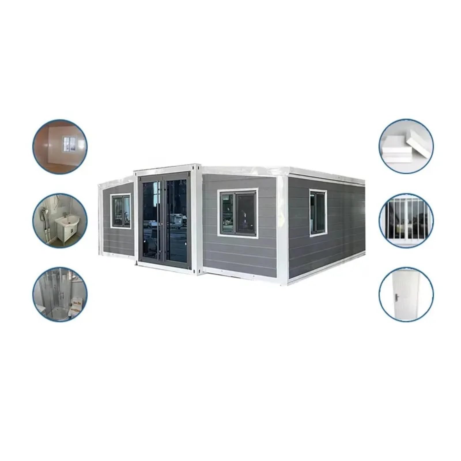 Expandable Container House Folding Box House Room Prefabricated 2 Bedroom Expandable Container House with Bathroom