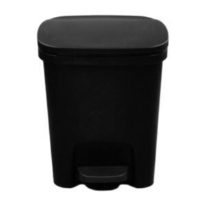 10l trash can step-on trash can with lid plastic kitchen waste bin odor protection hands free with garbage bag rings (d)