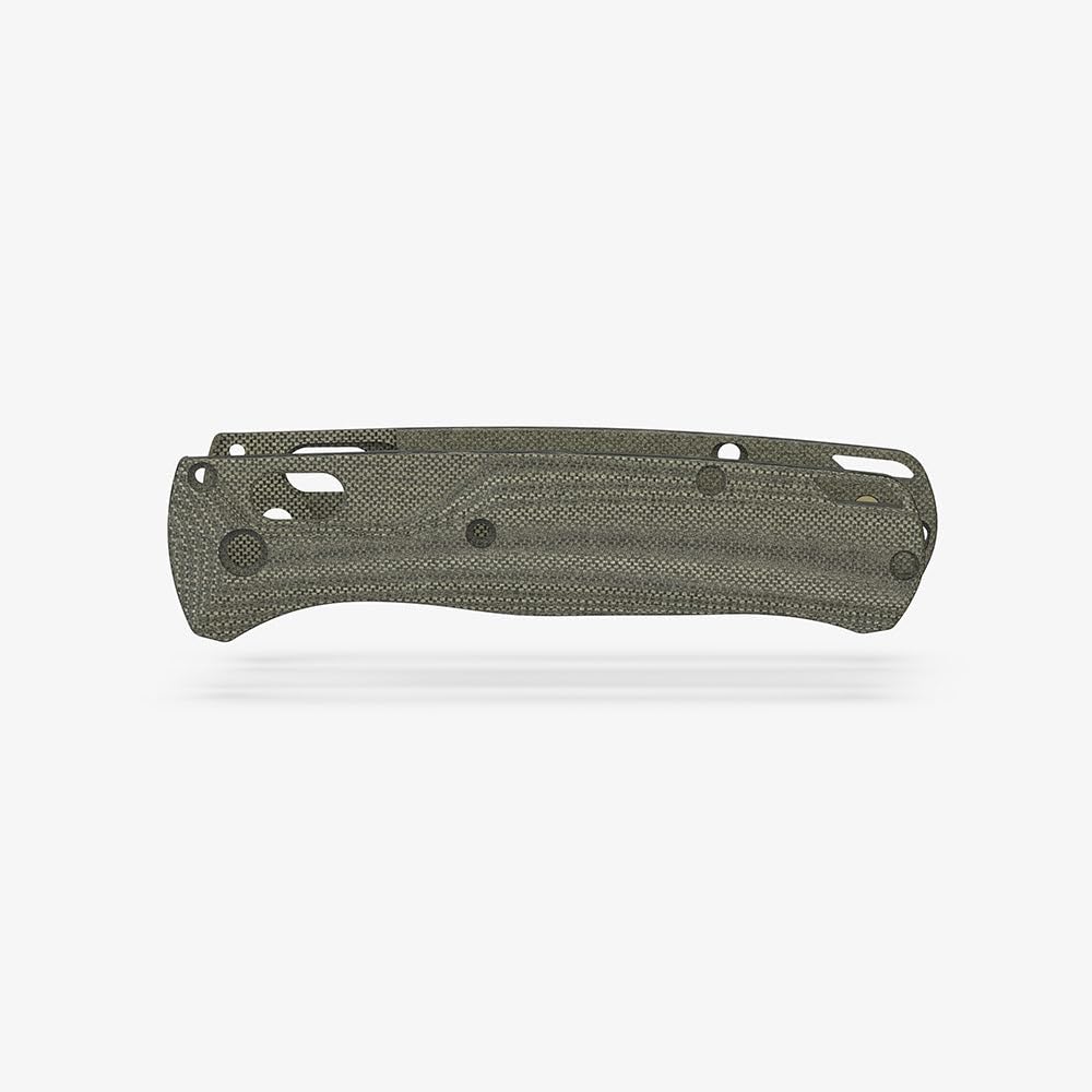 Flytanium Crossfade Micarta Knife Handle Scales Compatible with Benchmade Bugout 535 EDC Knife (Green Canvas)