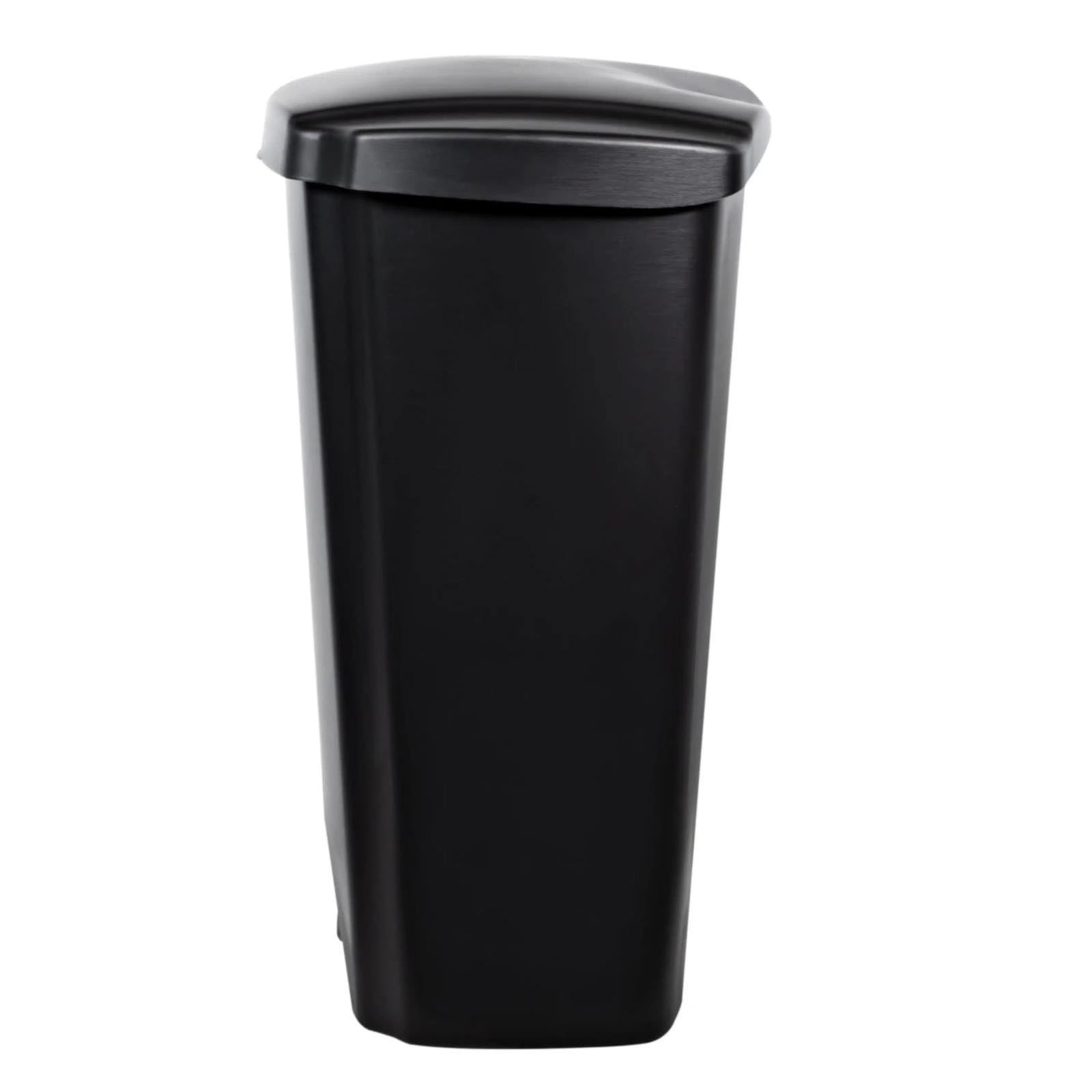 10l Trash Can Step-On Trash Can with Lid Plastic Kitchen Waste Bin Odor Protection Hands Free with Garbage Bag Rings (D)