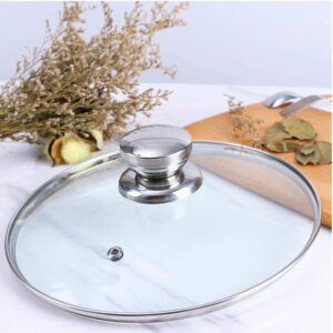 11 Inch Tempered Glass Lid Replacement Cover for 11 Inches Cookware, 11" Skillets, Round Cast Iron, Pots, Pans